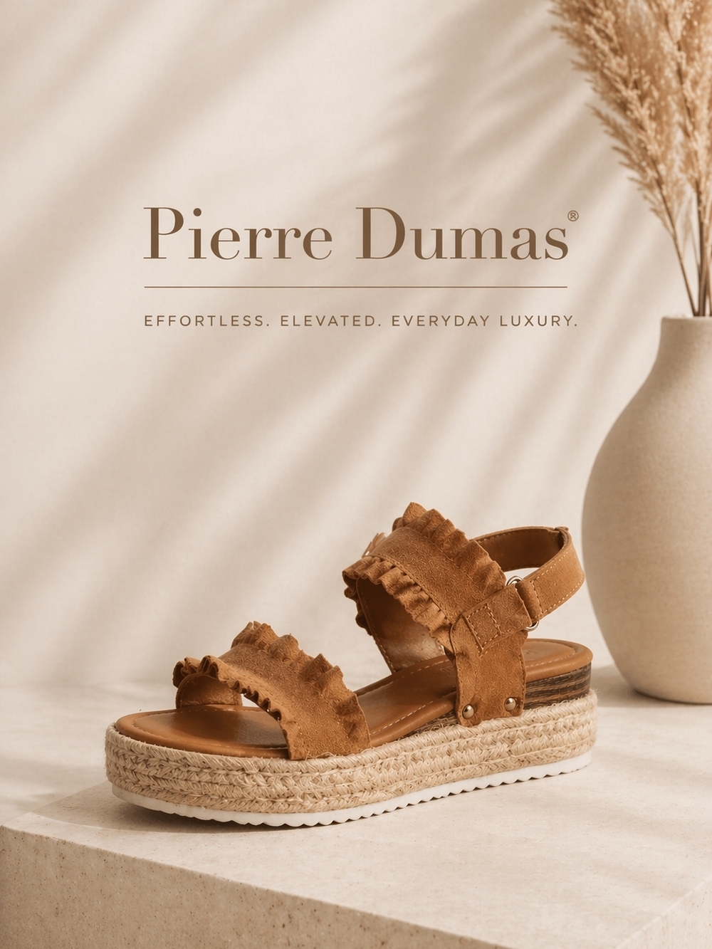 Pierre Dumas Espadrille Platform Sandals – Tan (Size 9) – NIB